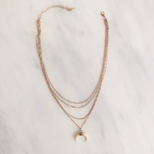 Cream crescent charm necklace!